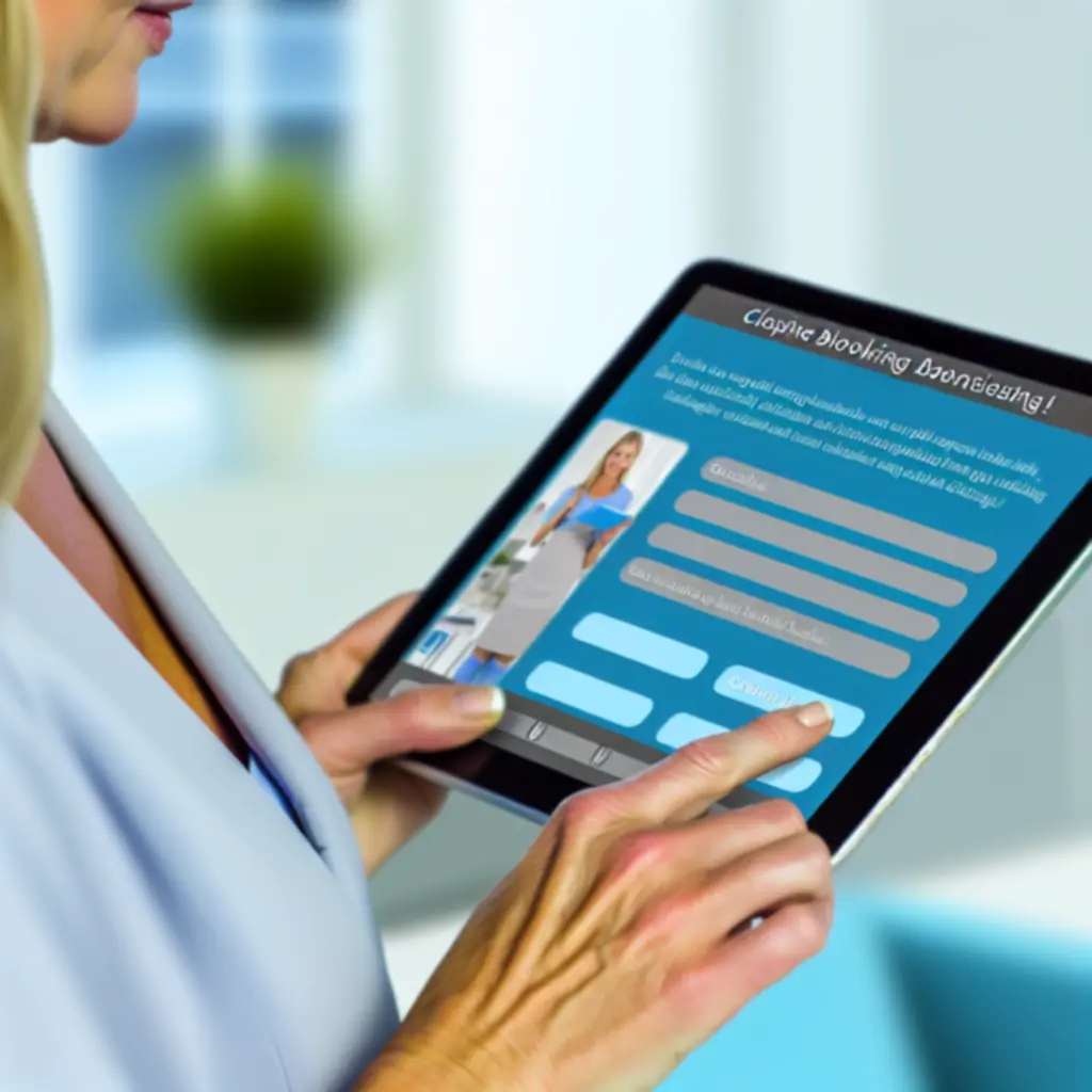 Klant boekt online schoonmaakdienst op tablet