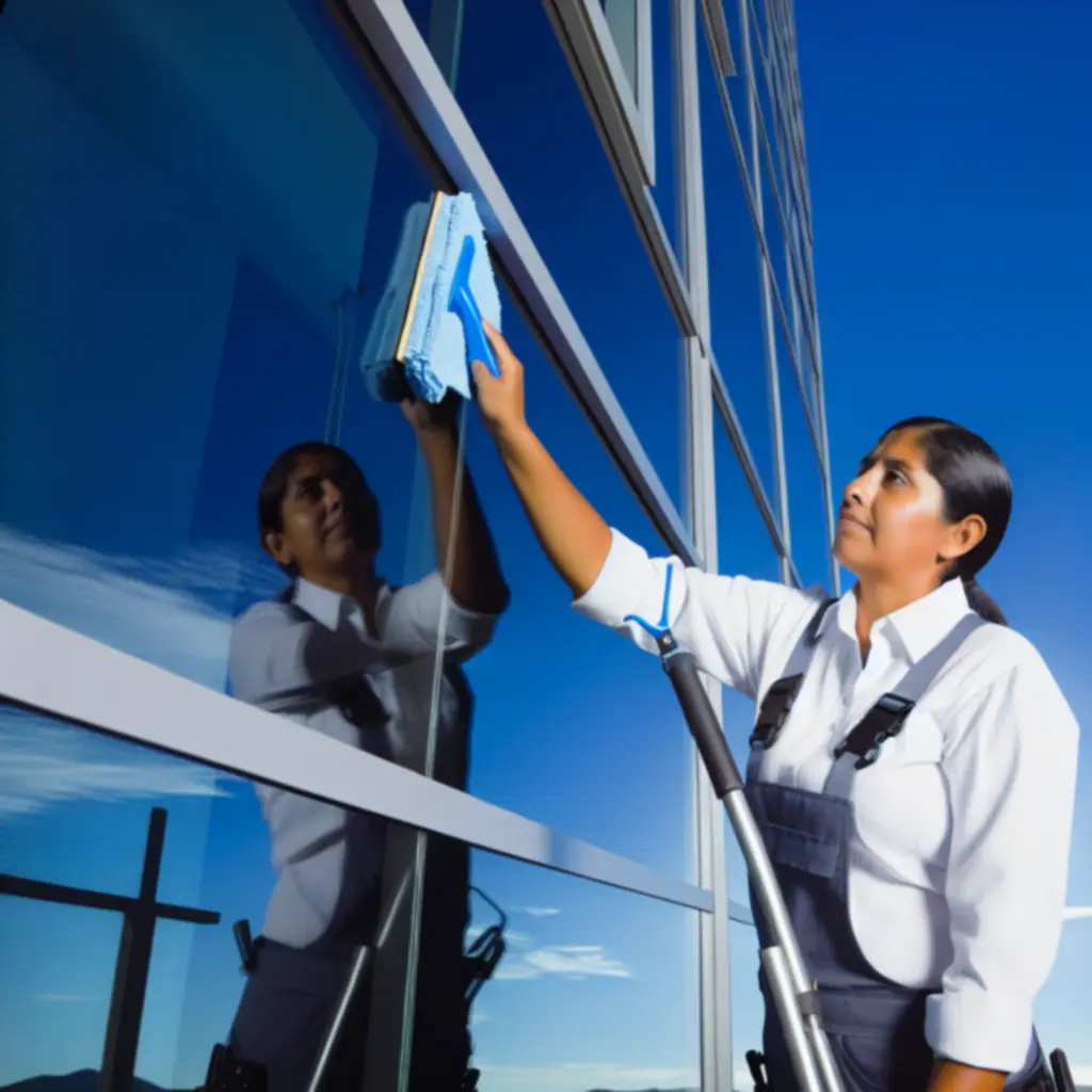 Professionele glasbewassing van ramen en glazen puien