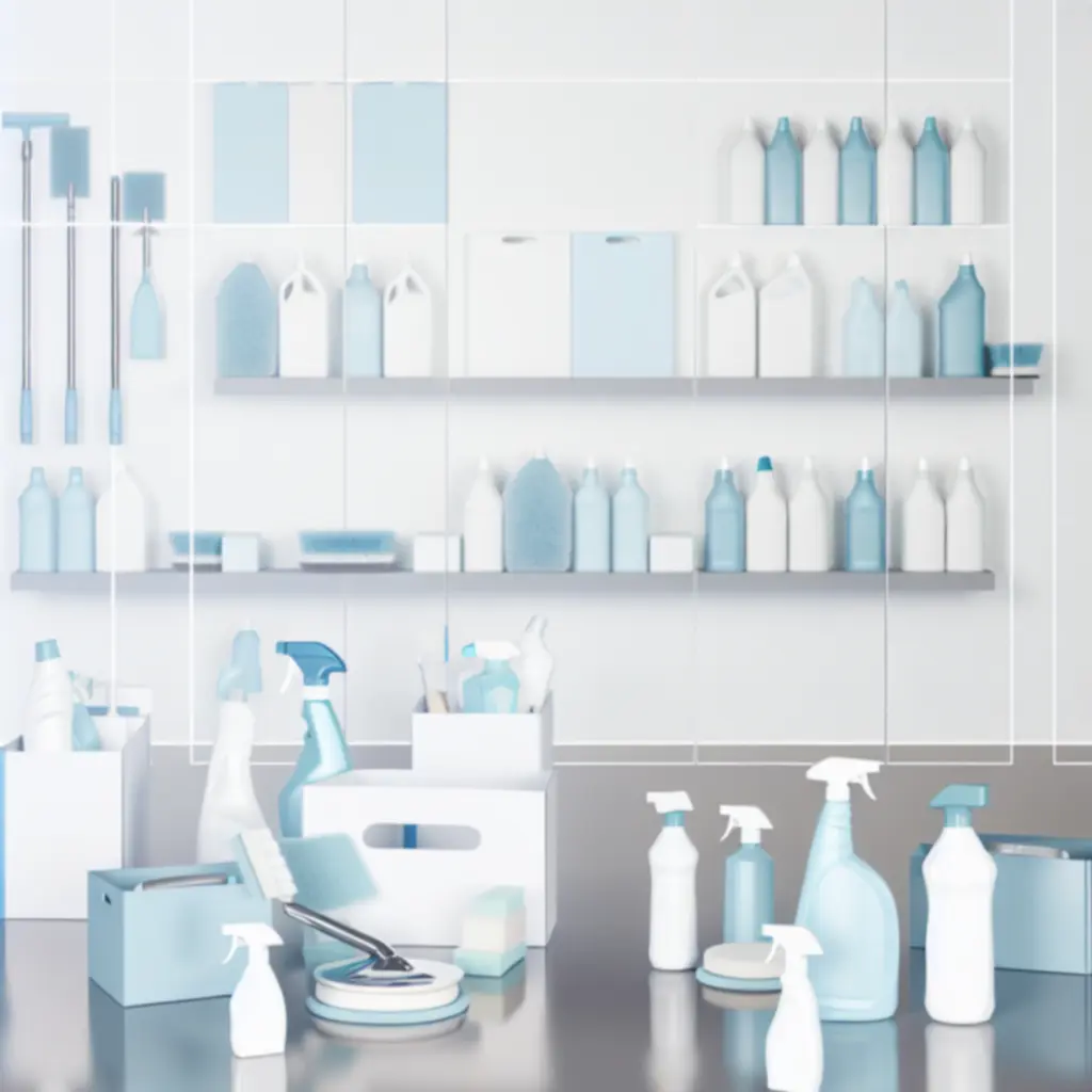 Voorbereiding van professionele schoonmaakmaterialen door Was Service Pro